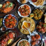 a table filled with lots of different types of food